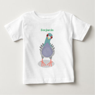 奇妙おもしろいなハト漫画イラストレーション ベビーTシャツ