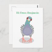 奇妙おもしろいなハト漫画イラストレーション ポストカード (正面/裏面)