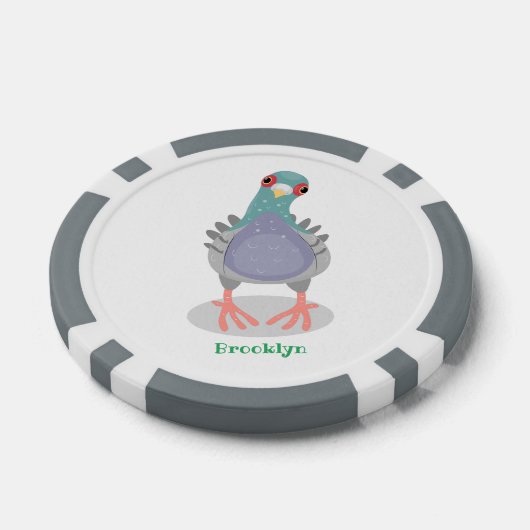 奇妙おもしろいなハト漫画イラストレーション ポーカーチップ (シングル)