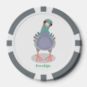 奇妙おもしろいなハト漫画イラストレーション ポーカーチップ (正面)