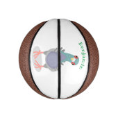 奇妙おもしろいなハト漫画イラストレーション ミニバスケットボール (縦)