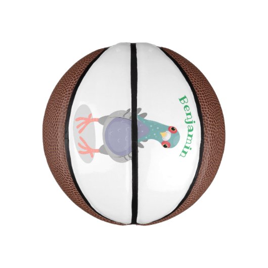 奇妙おもしろいなハト漫画イラストレーション ミニバスケットボール (縦)