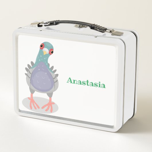 奇妙おもしろいなハト漫画イラストレーション メタルランチボックス (裏面)