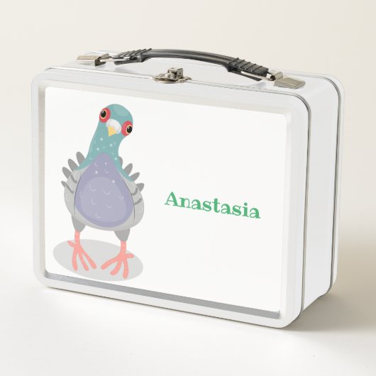 奇妙おもしろいなハト漫画イラストレーション メタルランチボックス (正面)