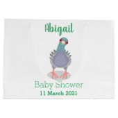 奇妙おもしろいなハト漫画イラストレーション ラージペーパーバッグ (裏面)