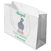 奇妙おもしろいなハト漫画イラストレーション ラージペーパーバッグ (裏面アングル)