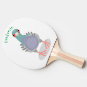 奇妙おもしろいなハト漫画イラストレーション 卓球ラケット (横)