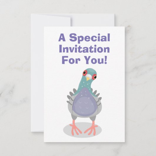 奇妙おもしろいなハト漫画イラストレーション 招待状 (裏面)