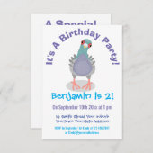 奇妙おもしろいなハト漫画イラストレーション 招待状 (正面/裏面)