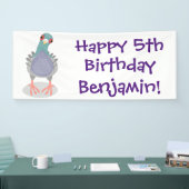 奇妙おもしろいなハト漫画イラストレーション 横断幕 (トレードショー)