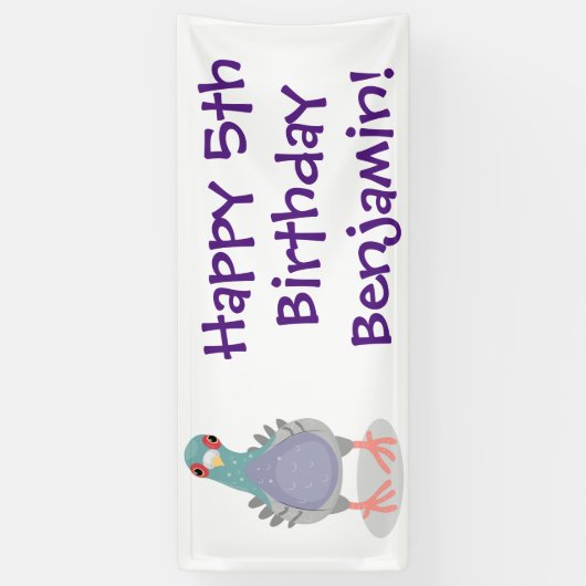 奇妙おもしろいなハト漫画イラストレーション 横断幕 (縦)