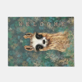 奇妙おもしろいなラマの姿 ドアマット (正面)