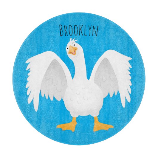 奇妙おもしろいな家庭向けグース漫画イラストレーション カッティングボード (正面)