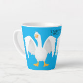 奇妙おもしろいな家庭向けグース漫画イラストレーション カフェラテマグ (左アングル)