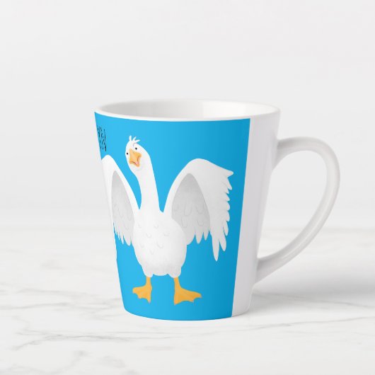 奇妙おもしろいな家庭向けグース漫画イラストレーション カフェラテマグ (右)