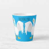 奇妙おもしろいな家庭向けグース漫画イラストレーション カフェラテマグ (正面)