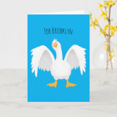 奇妙おもしろいな家庭向けグース漫画イラストレーション カード (黄色い花)