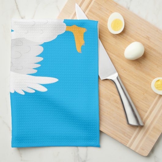 奇妙おもしろいな家庭向けグース漫画イラストレーション キッチンタオル (四つ折り)