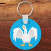 奇妙おもしろいな家庭向けグース漫画イラストレーション キーホルダー (正面)