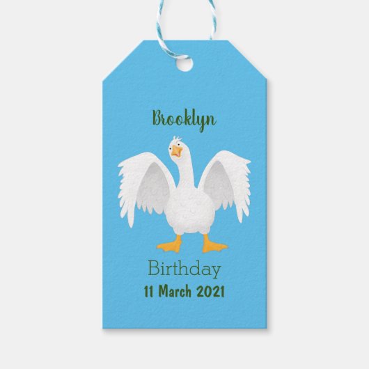 奇妙おもしろいな家庭向けグース漫画イラストレーション ギフトタグ (正面)