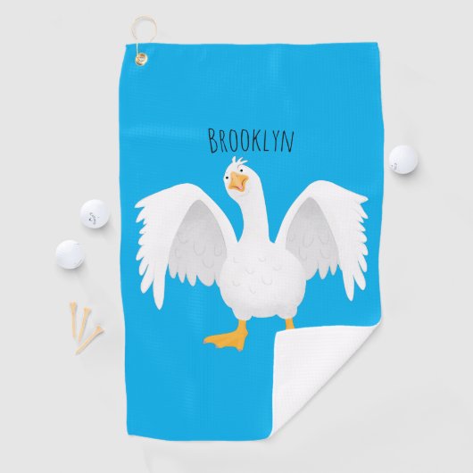 奇妙おもしろいな家庭向けグース漫画イラストレーション ゴルフタオル (インサイチュ)