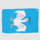 奇妙おもしろいな家庭向けグース漫画イラストレーション ゴルフタオル (横)