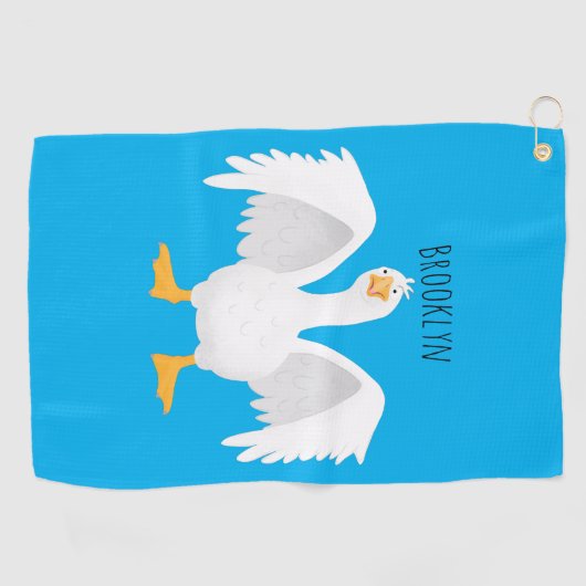 奇妙おもしろいな家庭向けグース漫画イラストレーション ゴルフタオル (横)