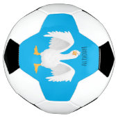 奇妙おもしろいな家庭向けグース漫画イラストレーション サッカーボール (回転)