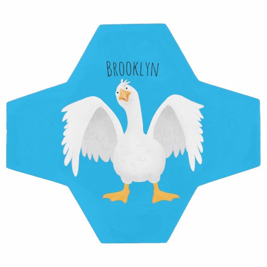 奇妙おもしろいな家庭向けグース漫画イラストレーション サッカーボール (フラット)