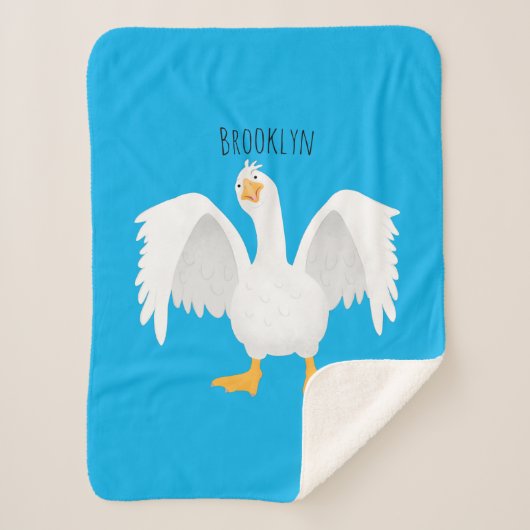 奇妙おもしろいな家庭向けグース漫画イラストレーション シェルパブランケット (正面)