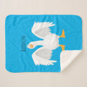 奇妙おもしろいな家庭向けグース漫画イラストレーション シェルパブランケット (正面(横))