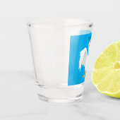 奇妙おもしろいな家庭向けグース漫画イラストレーション ショットグラス (左)