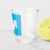 奇妙おもしろいな家庭向けグース漫画イラストレーション ショットグラス (右)