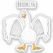 奇妙おもしろいな家庭向けグース漫画イラストレーション シール (正面)