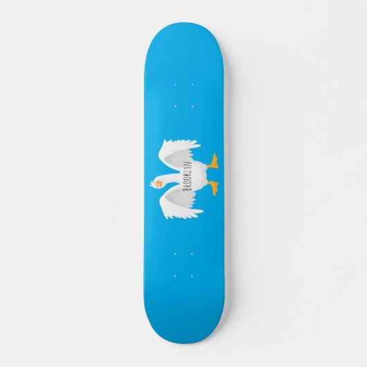 奇妙おもしろいな家庭向けグース漫画イラストレーション スケートボード (正面)