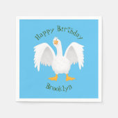 奇妙おもしろいな家庭向けグース漫画イラストレーション スタンダードカクテルナプキン (正面)