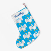 奇妙おもしろいな家庭向けグース漫画イラストレーション スモールクリスマスストッキング (裏面 (吊り時))