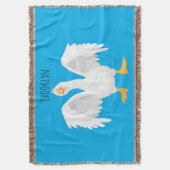 奇妙おもしろいな家庭向けグース漫画イラストレーション スローブランケット (正面縦)