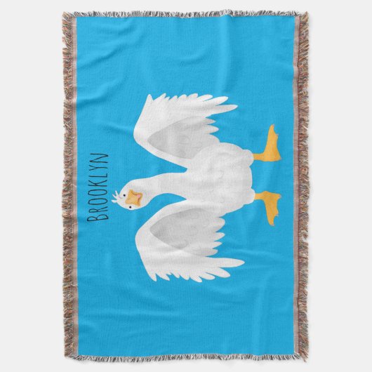 奇妙おもしろいな家庭向けグース漫画イラストレーション スローブランケット (正面縦)