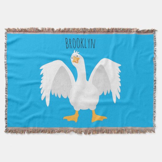 奇妙おもしろいな家庭向けグース漫画イラストレーション スローブランケット (正面)