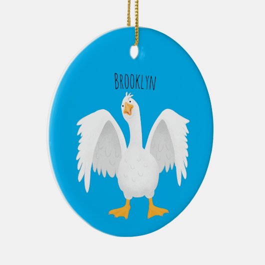 奇妙おもしろいな家庭向けグース漫画イラストレーション  セラミックオーナメント (右)