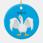 奇妙おもしろいな家庭向けグース漫画イラストレーション  セラミックオーナメント (裏面)