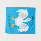 奇妙おもしろいな家庭向けグース漫画イラストレーション タペストリー (正面(横))