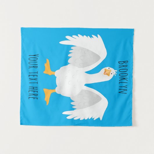 奇妙おもしろいな家庭向けグース漫画イラストレーション タペストリー (正面(横))