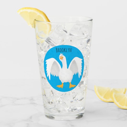 奇妙おもしろいな家庭向けグース漫画イラストレーション タンブラーグラス (アイス正面)