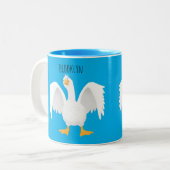 奇妙おもしろいな家庭向けグース漫画イラストレーション ツートーンマグカップ (正面左)