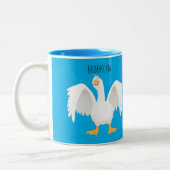 奇妙おもしろいな家庭向けグース漫画イラストレーション ツートーンマグカップ (左)