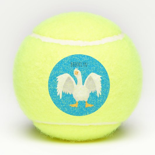 奇妙おもしろいな家庭向けグース漫画イラストレーション テニスボール (裏面)