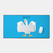 奇妙おもしろいな家庭向けグース漫画イラストレーション デスクマット (キーボード&マウス)