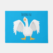 奇妙おもしろいな家庭向けグース漫画イラストレーション ドアマット (正面)